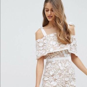 Long white lace dress